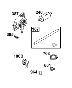 Fuel Supply Group Diagram and Parts List for 44S977-0031-B5 400000 - 699999 Briggs and Stratton Engine